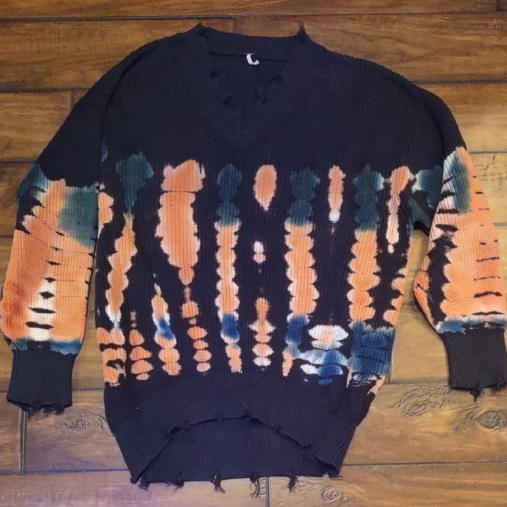 "YFB" Tye Dye Pattern Sweater. Size S/M.